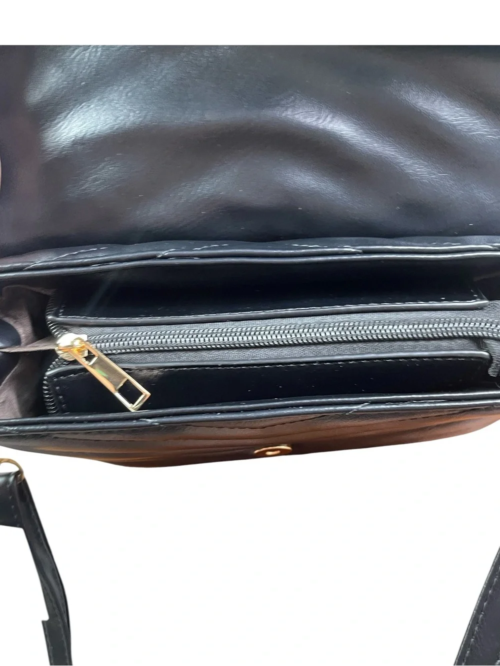 Brown Chevron Quilted Shoulder Bag Gold Chain